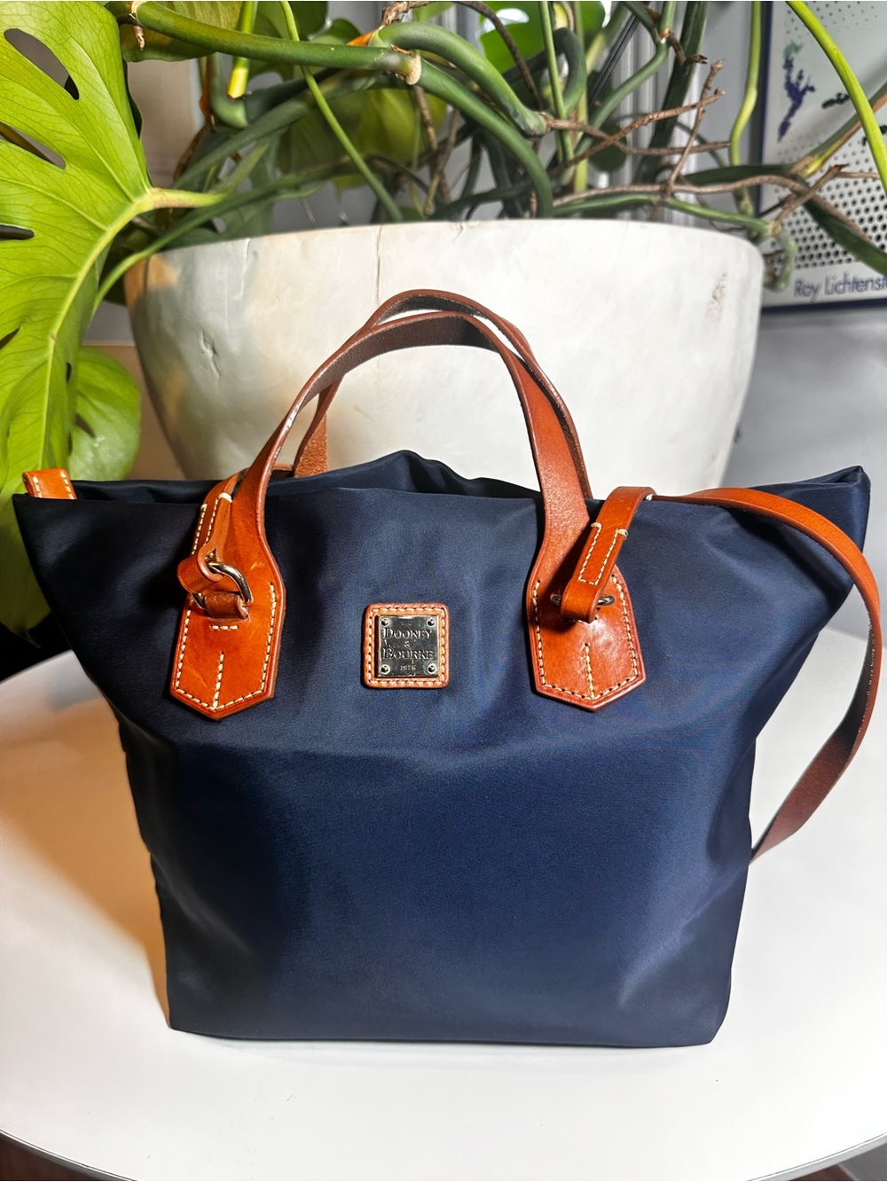Dooney & Bourke Windham Nylon Leighton Tote in Dark Navy Blue